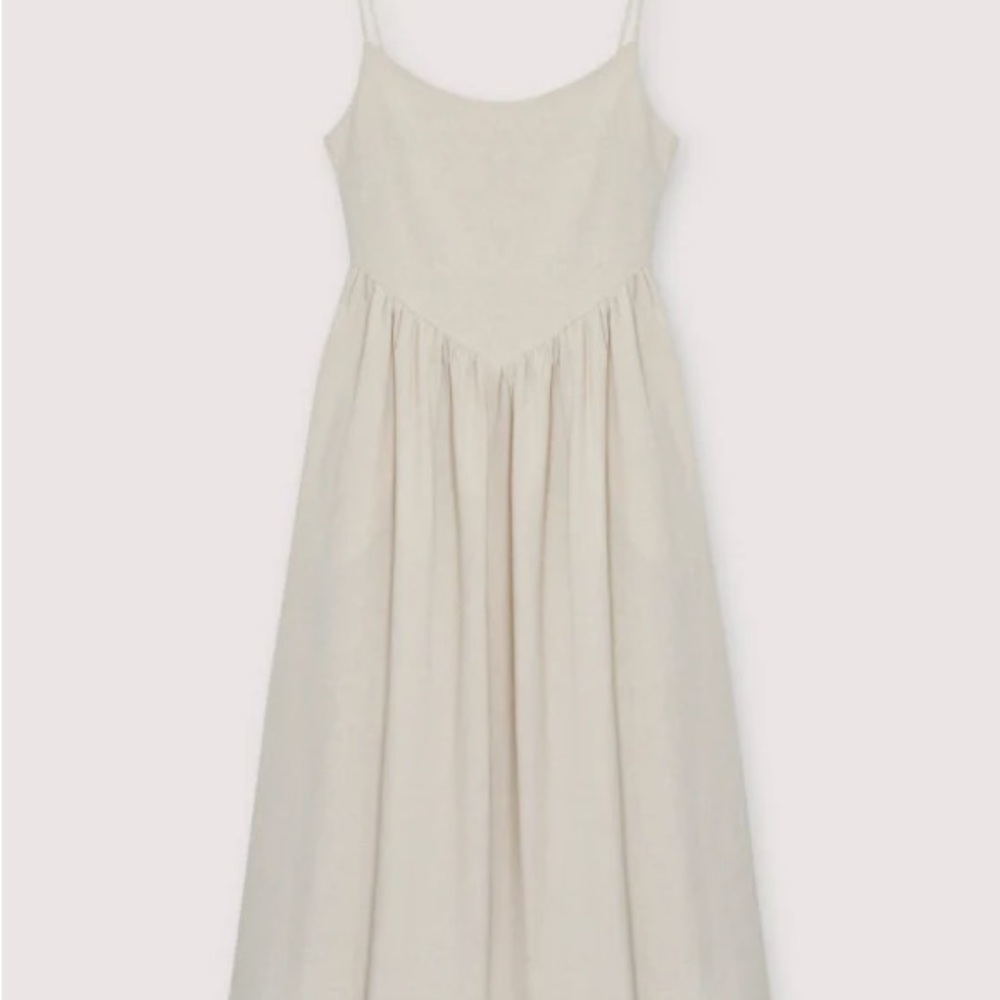 THE NEW SOCIETY – LIPPIA DRESS IN SAND VIGORE SIZE SMALL